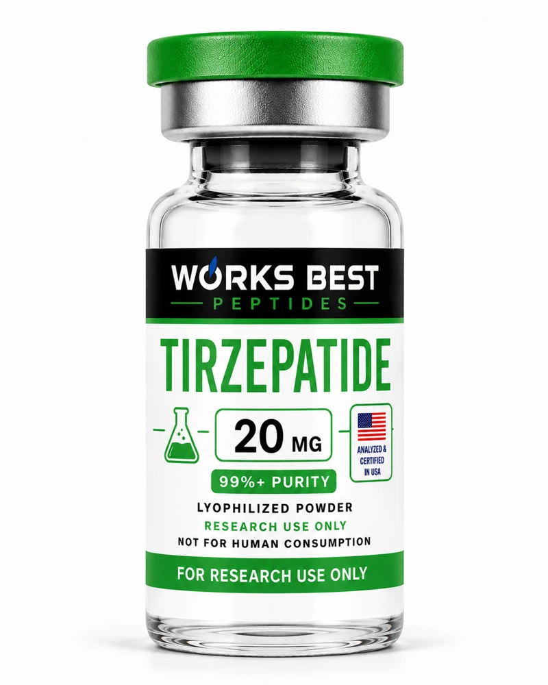 Vial Works Best Peptides Tirzepatide 20 mg